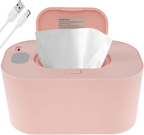 SHAFUFU Baby Wipe Warmer Thermostat Baby Wipe Heater Even Heating Wet Wipes Warmer Portable Baby Wipes Dispenser Warmer Prevent Dry USB Baby Wipe Warmer Reusable for Car Home Baby Nursery(Pink) in Saudi Arabia