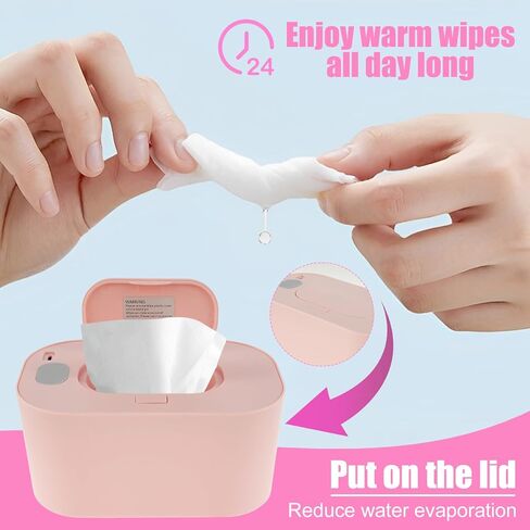 SHAFUFU Baby Wipe Warmer Thermostat Baby Wipe Heater Even Heating Wet Wipes Warmer Portable Baby Wipes Dispenser Warmer Prevent Dry USB Baby Wipe Warmer Reusable for Car Home Baby Nursery(Pink) in Saudi Arabia