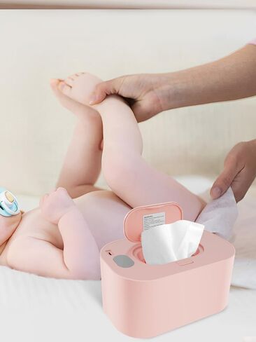 SHAFUFU Baby Wipe Warmer Thermostat Baby Wipe Heater Even Heating Wet Wipes Warmer Portable Baby Wipes Dispenser Warmer Prevent Dry USB Baby Wipe Warmer Reusable for Car Home Baby Nursery(Pink) in Saudi Arabia