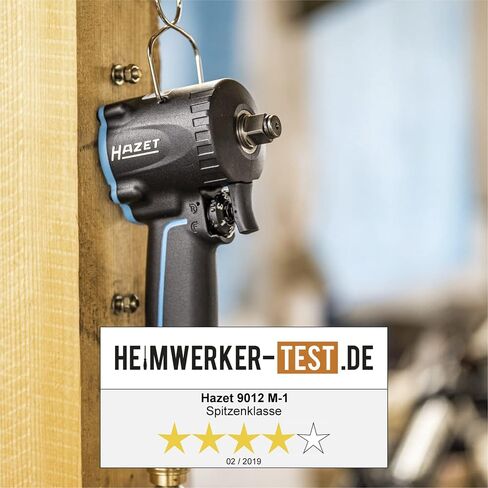HAZET pneumatic impact wrench 9012M-1 I extra short 3.15 inches, Max. release torque: 885ft-lbs, square 0.49 inches (1/2 inch), operating pressure: 90 psi I compact design in Saudi Arabia