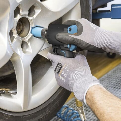 HAZET pneumatic impact wrench 9012M-1 I extra short 3.15 inches, Max. release torque: 885ft-lbs, square 0.49 inches (1/2 inch), operating pressure: 90 psi I compact design in Saudi Arabia