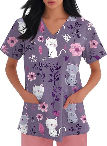 HXHYQKP SCRUB TOPS WOMENTY RECKY V NECK PLUS in Kuwait