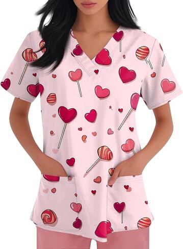 HXHYQKP SCRUB TOPS WOMENTY RECKY V NECK PLUS in Kuwait