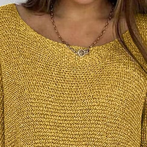 jesilunmamy النسائية الأنيقة طاقم الطاقم سترة أعلى 3/4 غلاف فضفاض متماسكة بلووفر بلوزة تونك بلوزة صلبة سقوط أزياء الملابس in Kuwait