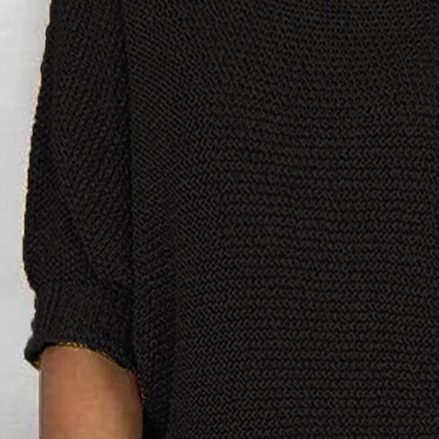 JEsilunmaMY Women's Elegant Crewneck Sweater Top 3/4 Sleeve Loose Knit Pullover Tunic Blouse Solid Color Fall Fashion Clothes in Kuwait