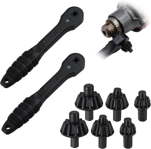 2 في 1 حفر تشاك راتشيت مفتاح chuck ، 2025 ترقية Ratchet Drill Chuck مفتاح مفتاح ، أداة استبدال المفتاح العالمي ، متوافقة مع معظم التدريبات الكهربائية وأدوات الطاقة (3) in Saudi Arabia