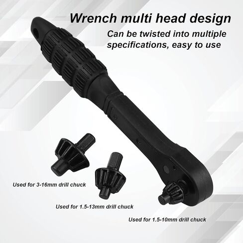 2 في 1 حفر تشاك راتشيت مفتاح chuck ، 2025 ترقية Ratchet Drill Chuck مفتاح مفتاح ، أداة استبدال المفتاح العالمي ، متوافقة مع معظم التدريبات الكهربائية وأدوات الطاقة (3) in Saudi Arabia