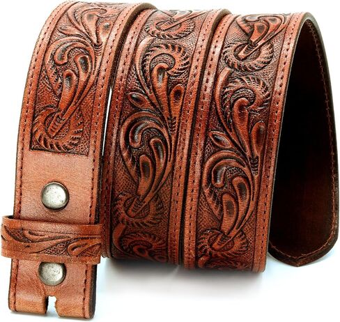 RAW HYD Leather Western Belts for Men - Cowboy Belts for Men - Mens Western Belt w/Buckle - 1.5" Wide Mens Cowboy Belt in Kuwait
