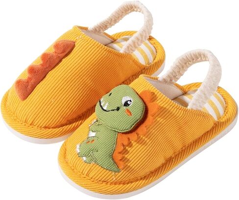 Toddler Shoes Dinosaur Slippers Toddler Cotton Knit House Slippers Boys Girls Warm Cute Dinosaur Plush Non Slip Winter in Saudi Arabia