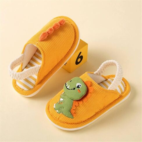 Toddler Shoes Dinosaur Slippers Toddler Cotton Knit House Slippers Boys Girls Warm Cute Dinosaur Plush Non Slip Winter in Saudi Arabia