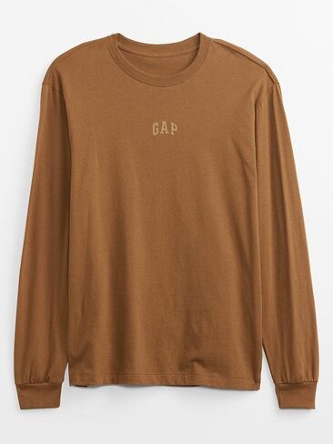 GAP Mens Relaxed Fit Long Sleeve Logo T-Shirt T Shirt, Black 4, Large US in Saudi Arabia