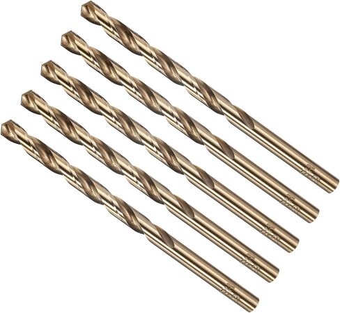 METALLIXITY Drill Bit (#8) 5Pcs, 4341 High-Speed Steel Straight Shank 135° Gold Finish for Copper Aluminum Wood Plastic Medium Hard Metal in Saudi Arabia