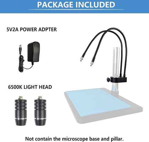 Microscope Light 6W 6500K Dual Gooseneck Spotlight مع مصدر إضاءة قابلاً للضبط 64 in Kuwait