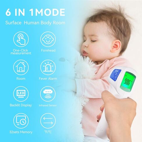Berrcom Digital Non Contact Buide Britehead Notometer Notible 3 في 1 للأطفال. in Kuwait