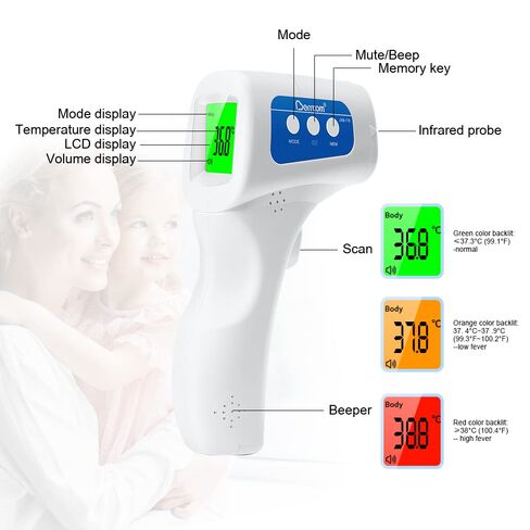 Berrcom Digital Non Contact Buide Britehead Notometer Notible 3 في 1 للأطفال. in Kuwait