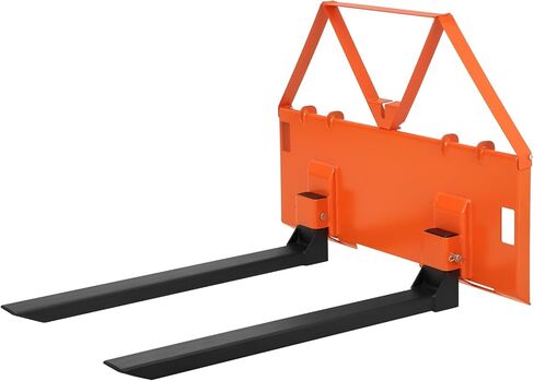 46" Heavy-Duty Tractor Pallet Forks, 3200lbs Capacity, Quick Attach Bucket Forks with Hitch Ball, Versatile Loader Forks for Farms, Warehouses, and Construction Sites, Durable Orange Design in Kuwait