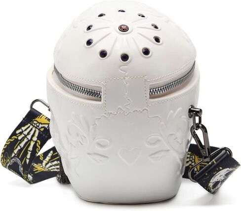 حقائب يد على شكل جمجمة من كيسي للنساء، حقيبة كتف، حقيبة كروس على الطراز القوطي، هدية لحفلات الأعياد (أسود) in Kuwait