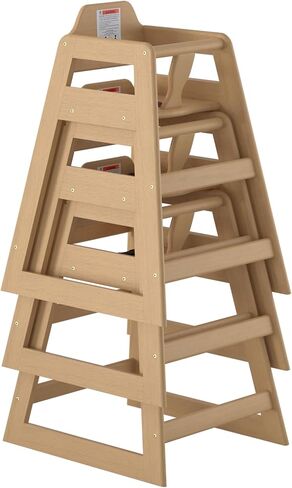 Black Wooden High Chair for Baby and Toddlers - Portable Travel - Restaurant Wood Highchair to Table, Folding Seat Booster Girl and Boy with Safety Straps and Steps - Industrial Ready-to-Assemble in Kuwait