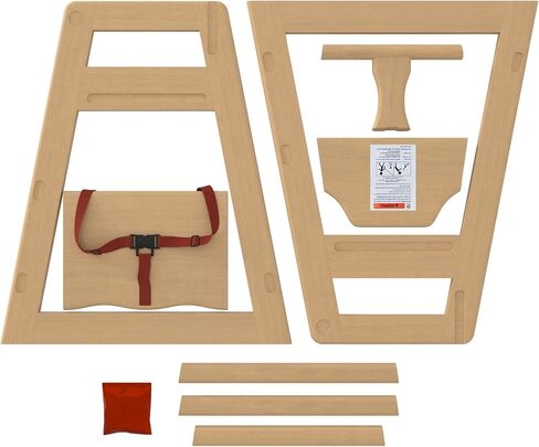 Black Wooden High Chair for Baby and Toddlers - Portable Travel - Restaurant Wood Highchair to Table, Folding Seat Booster Girl and Boy with Safety Straps and Steps - Industrial Ready-to-Assemble in Kuwait