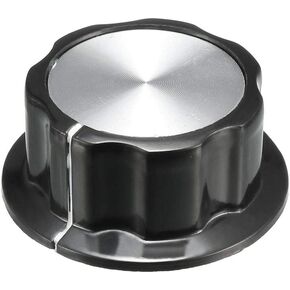uxcell 45x19mm Silver Tone Top Potentiometer Volume Control Rotary Knobs,for 6mm Diameter Shaft Guitar Volume Knob.