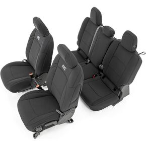 Rough Country Neoprene Seat Covers for 2020-2022 Jeep Gladiator JT - 91034, Front/Rear, Black