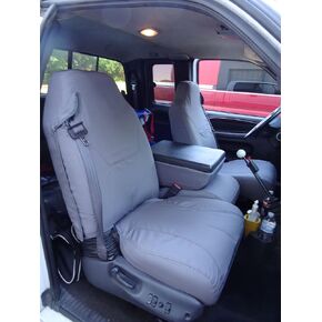 Durafit Seat Covers Made for 1998-2001 Custom Dodge Ram Quad Cab 1500-3500, 40/20/40 Split Seat | Integrated Seatbelts, Molded Headrests and Center Console | Charcoal Gray Seat Covers Endura Fabric