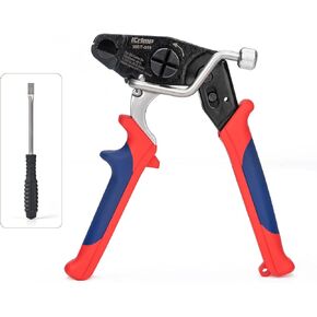 IWISS WCT-319 Stainless Steel Cable Tie Gun for Tensioning, Cutting, Removing Cable Ties up to 3/4'' Width, One Handed Bundling