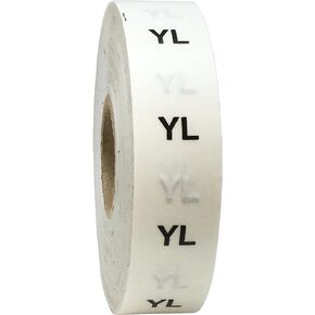 YS Modern Style Clear Clothing Size Strip Stickers 3/4 x 6 Inch 200 Labels on a Roll