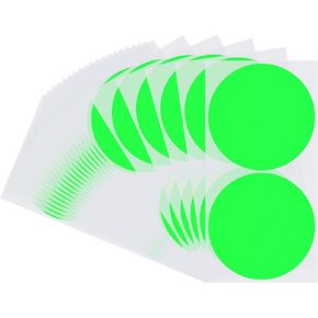3 inch Circle Color Coding Inventory Labels Round Self-Adhesive Stickers Writable Label Fluorescent Paper 50 PCS, Green