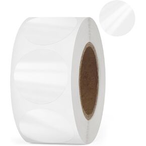 Clear Round Label 1 Inch Circle Sticker Self-Adhesive Transparent Dot Wafer Seal Label Waterproof Removable for Retail Package Envelope Roll of 500