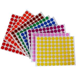 Kids Crafts Stickers - Colorful 1/2 inch Dots Labels for Children Fun, Games and Art Half (0.5) inch - 2560 Pack - 8 Colors - 32 Sheets