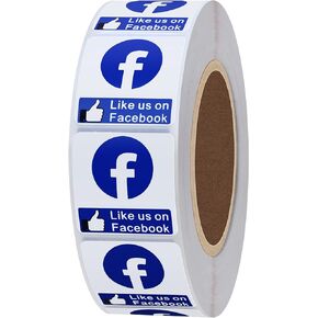 Hybsk مثلنا على ملصقات Facebook 1 بوصة إجمالي 1,000 ملصق على لفة (مثلنا على Facebook)
