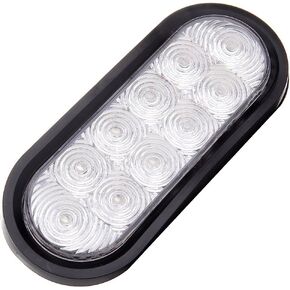 6" Oval Clear Lens White LED Trailer Tail Lights Brake Stop Turn Reverse Tail Lights with Sealed for Boat Trailer Truck RV