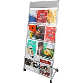 Magazine Rack Floor-Standing 3-Layer, 19" Wx47 H Brochure Display Stand Tiered Design,High-Hardness Metal Magazine Display Rack,Suitable for Exhibitions,Shopping Malls, Offices-Black in Kuwait