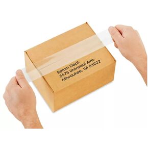 Pre-Cut Return Tape Strips 2" x 12" (Clear) / 100 Rubber-Banded Strips | Ideal for Packaging, Shipping, Mailing, and Office Use - All Packaging Types - Home, Business, and Warehouse Needs