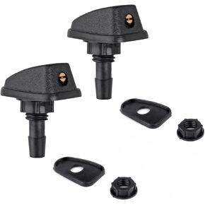 Unifizz 2 Pack Windshield Washer Nozzles Wiper Jet Fit for Most Cars Included Brass Nozzle Adjuster Universal Aimable Front Windshield Washer Nozzle Sprayer