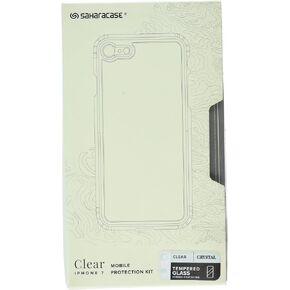 حافظة iPhone 8 Plus و7 Plus، مجموعة أدوات الحماية الشفافة SaharaCase مزودة بـ [واقي شاشة من الزجاج المقوى بدون ضرر] ممتص الصدمات متين ومقاوم للصدمات [ظهر الكمبيوتر الصلب] - شفاف in Kuwait