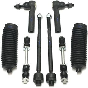 PartsW - 8 Pc Suspension Kit For Cadillac Escalade 07-08/ Chevrolet Silverado 1500 07-13/ GMC Yukon 09-14 +More Excludes Hybrid Models/Inner & Outer Tie Rod Ends, Bellow Boots & Sway Bar Links