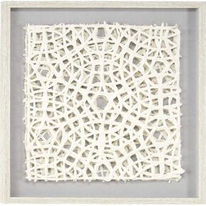 Deco 79 Wood Geometric Handmade 3D Square Origami Shadow Box with Canvas Backing, 24" x 1" x 24", Gray
