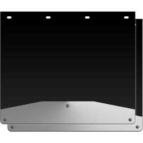Universal 24" x 20" Mud Flap Splash Guard with 24" x 4" Stainless Steel Weights for Semi Trailer Trucks - Smooth Finish - 2 Piece Set