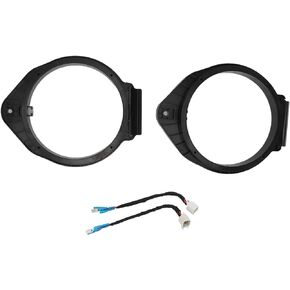 Speaker Adapter,2PCS 6.5in/16.5cm Speaker Install Spacer Update Ring Adapter Black with Wiring Harness