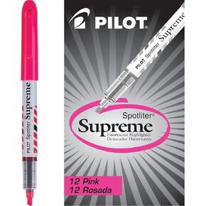 PILOT Spotliter Supreme Fluorescent Highlighters, Chisel Tip, Orange, 12-Pack (16009)