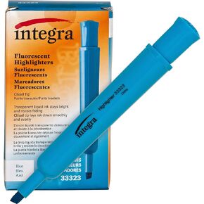 Desk Highlighter, Chisel Tip, Fluorescent Blue (ITA33323)