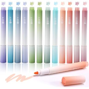 24PCS Aesthetic Highlighters, Bible Highlighters and Pens No Bleed, Pastel Highlighters Assorted Colors, 12 Colors Highlighters with Soft Chisel Tip, Bible Study Supplies and Aesthetic School Supplies