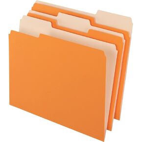 Office Depot Two-Tone Color File Folders, 1/3 Tab Cut, Letter Size, Orange, Box Of 100, OD152 1/3 ORA