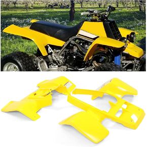 Kojem Front & Rear Fender Compatible with 1987-2006 Yamaha Banshee 350 (YFZ350) Mud Guard Flaps Plastic Kit Red