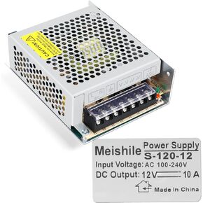 12V 10A 120W DC Switching Power supply Adapter PSU AC-DC 12Volt Industrial Transformer Converter 0-8/5amps LED drive Light Strip Lamp CCTV Camera DVR Meter Electric Motor model Fan Cool SMPS 110V/220V