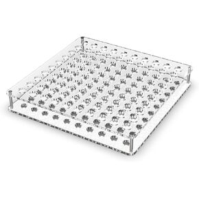 Clear Pen Desk Organizer Holder with 100 Holes carts Display Stand 7.5" L x 7.5" W