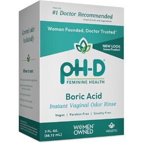 pH-D Feminine Health - Instant Odor Rinse with Boric Acid for Vaginal Odor - Vegan, Paraben-Free, Cruelty-Free (3 Fl Oz (Pack of 1)