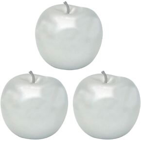 Artificial Apples for Decoration Lifelike Realistic Fake Simulation Fruit, 3 Pack Artificial Gold/Silver Apples Artificial Fruit Decorative Fruit for Home Kitchen Table Basket Decoration